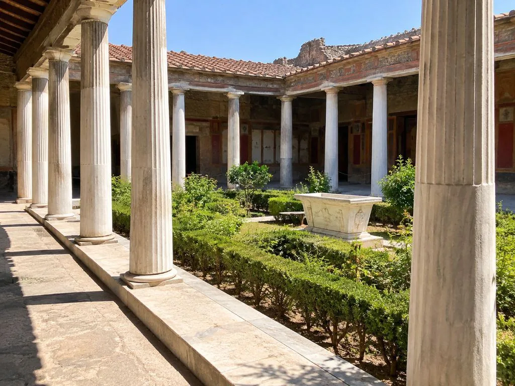 A fresco preserved inside a Pompeii house